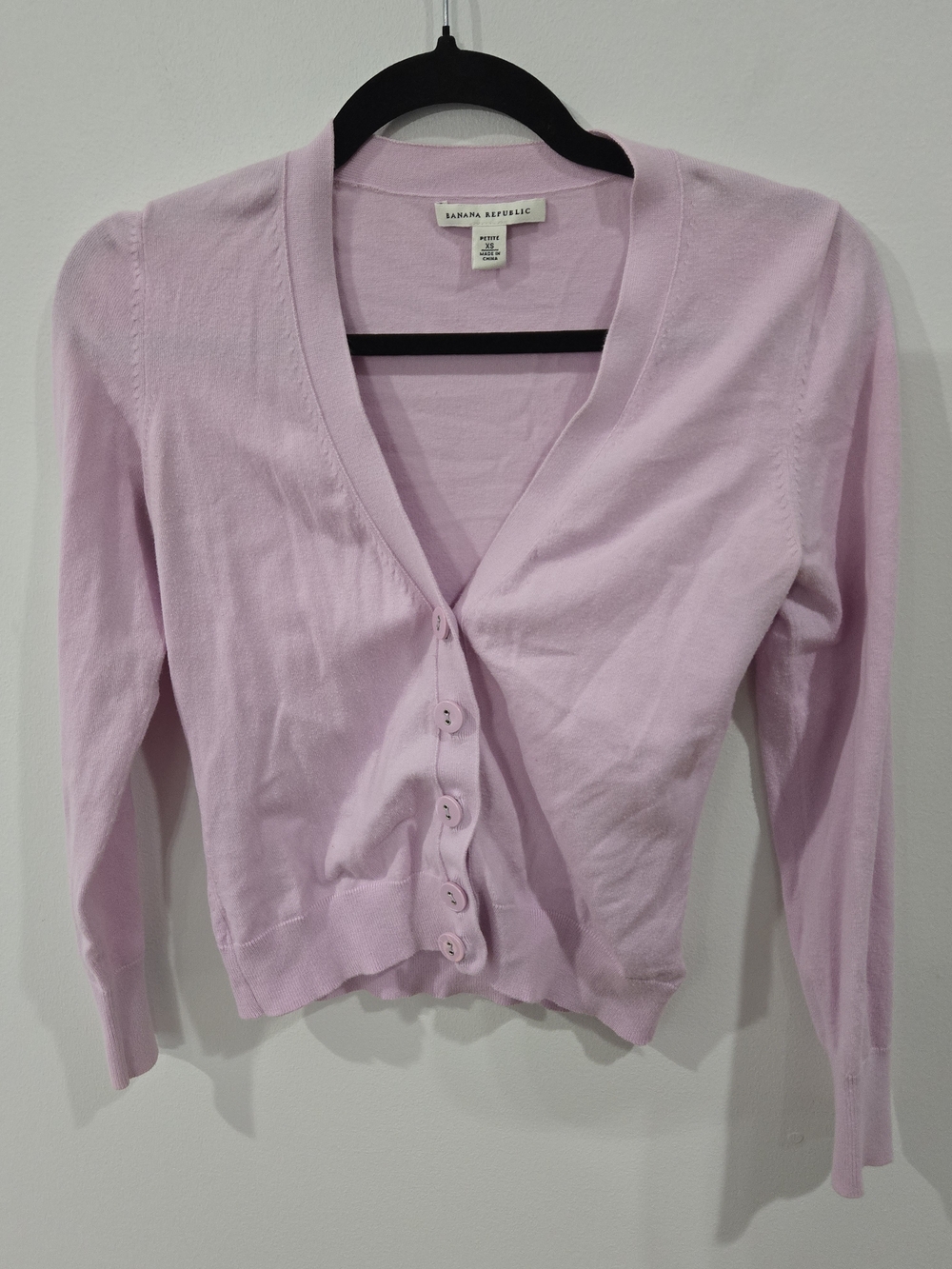 Banana Republic Sz Xs Light Pink V-Neck Button Cardigan